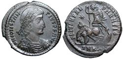 Ancient Coins - Constantius II FEL TEMP horseman from Cyzicus