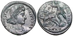 Ancient Coins - Constantius II FEL TEMP horseman from Heraclea