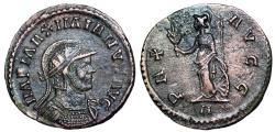 Ancient Coins - Maximianus PAX AVGG Minerva from Lyon...workshop not in RIC