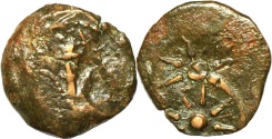 Ancient Coins - A bronze prutah of Alexander Jannaeus ('widow's mite') – double struck