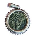 Ancient Coins - Silver pendant with original prutah of Marcus Ambibulus, procurators of Judea under Augustus, 9-12 C.E.