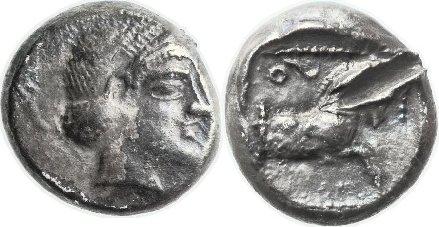 A Silver Quarter-shekel From Gaza, 5th-4th Centuries B.c.e. 