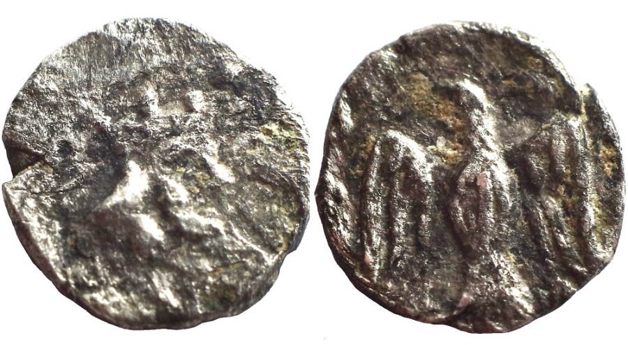 A silver quarter obol of Yehud Medinata during the Persian period