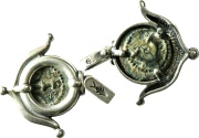 Ancient Coins - A silver pendant with original bronze prutah of Herod the Great, mint of Jerusalem – perfect coin!