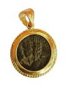 Ancient Coins - Gold pendant (14 ct) with original prutah of Agrippa I, mint of Jerusalem (41/2 C.E.) – perfect gift from the Holy land!