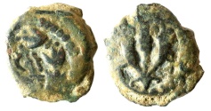 Ancient Coins - A bronze prutah of Mattathias Antigonus