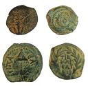 Ancient Coins - Judaea: representative set of four (4) bronze Jewish coins, Land of Israel, ca. 2nd century B.C.E. – 1st century C.E.