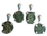 Ancient Coins - family pack of four (4) silver pendants with original "Widow's Mite" (103-76 B.C.E.) – perfect gift from the Holy land – Buy three, get the fourth free!