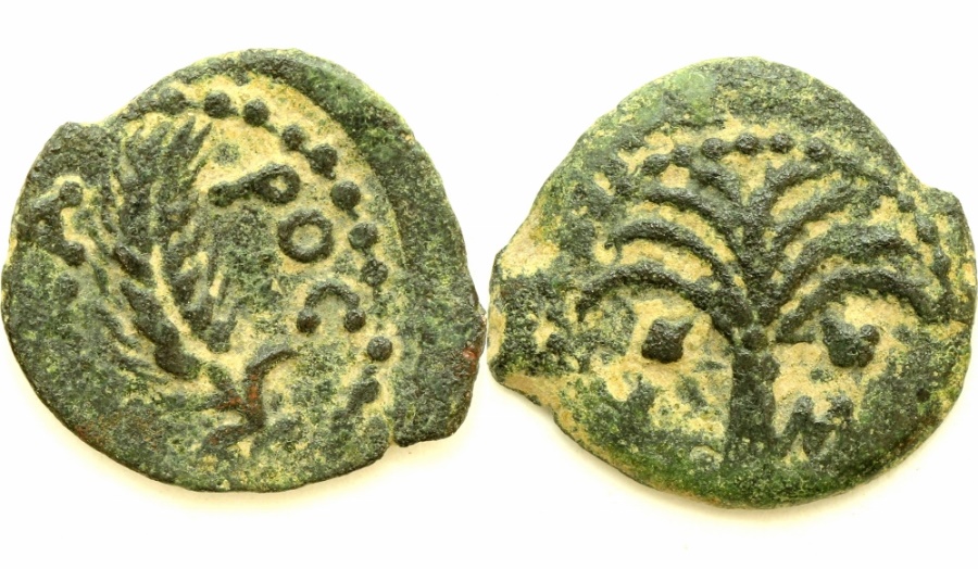 A bronze prutah of Marcus Ambibulus, procurator of Judea under Augustus