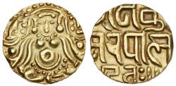 Ancient Coins - INDIA, RAJPUTS: Kumarapala gold coin. Deyell 149. Rare and SUPERB.