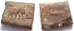 Ancient Coins - INDIA, TAXILA: Heavy copper coin with horse. Rare and CHOICE.