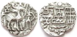 Ancient Coins - INDIA, KUNINDA: Amoghabhuti silver drachm with NO additional symbols. Late type. Rare.