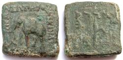 Ancient Coins - INDIA, INDO-GREEKS: Menander I copper tetrachalkon. MASSIVE coin! Very Rare.