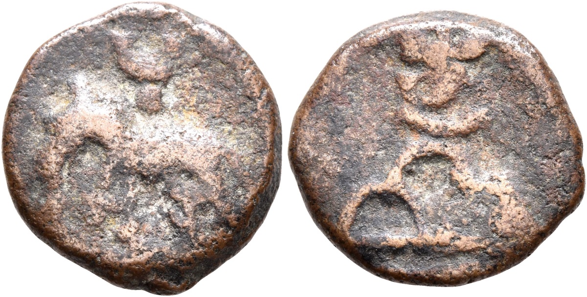 INDIA, SUNGA: Elephant copper coin with additional symbols. UNLISTED ...
