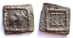 Ancient Coins - INDIA, INDO-GREEK: Apollodotos II copper coin. Rare.
