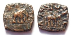 Ancient Coins - INDIA, INDO-SCYTHIANS: Azes I copper fraction. Scarce.