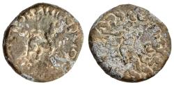 Ancient Coins - INDIA, INDO-SCYTHIANS: Rajuvula heavy lead coin with swastika. Rare.