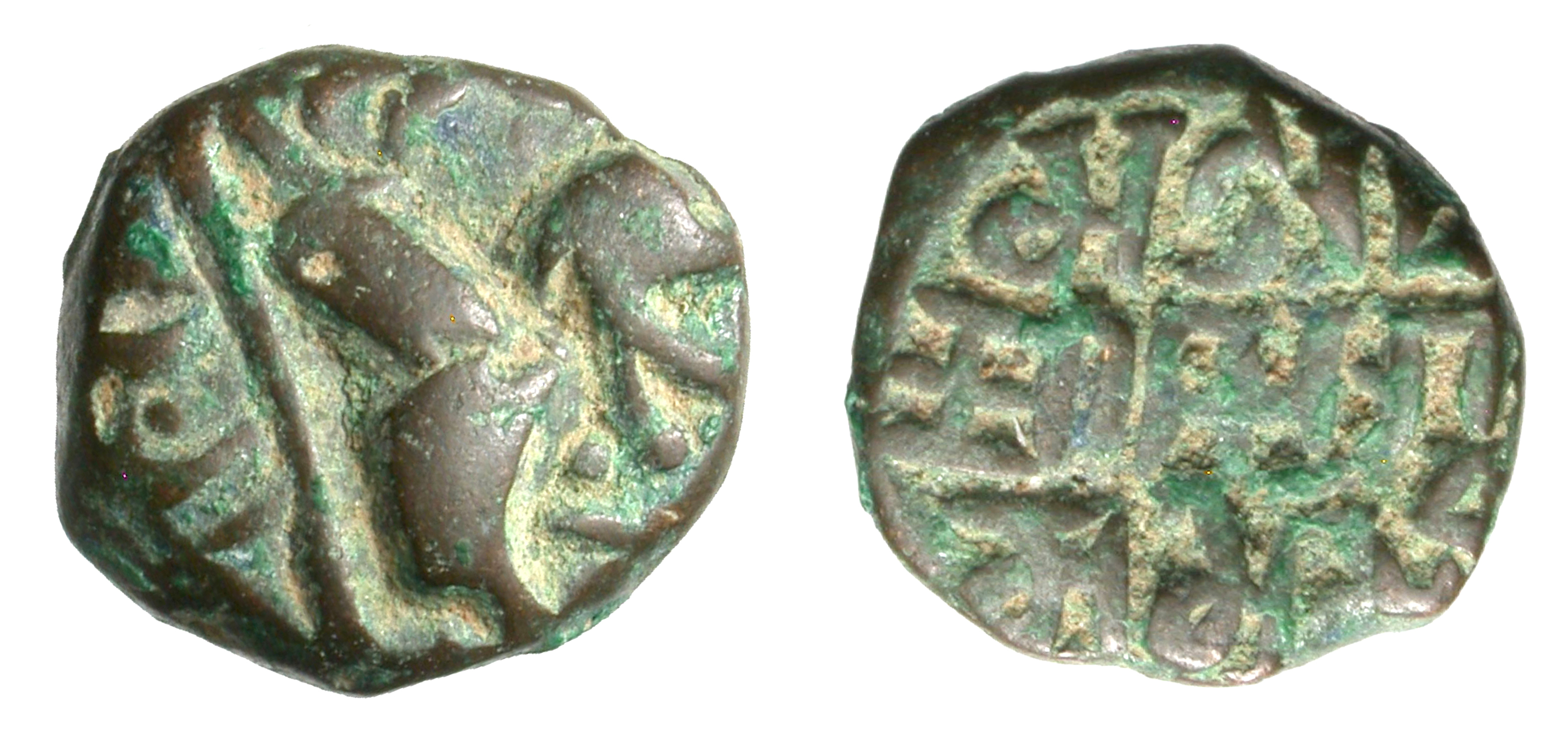 INDIA, KANGRA Singara Chandra copper jital. Scarce. Ancient Eastern