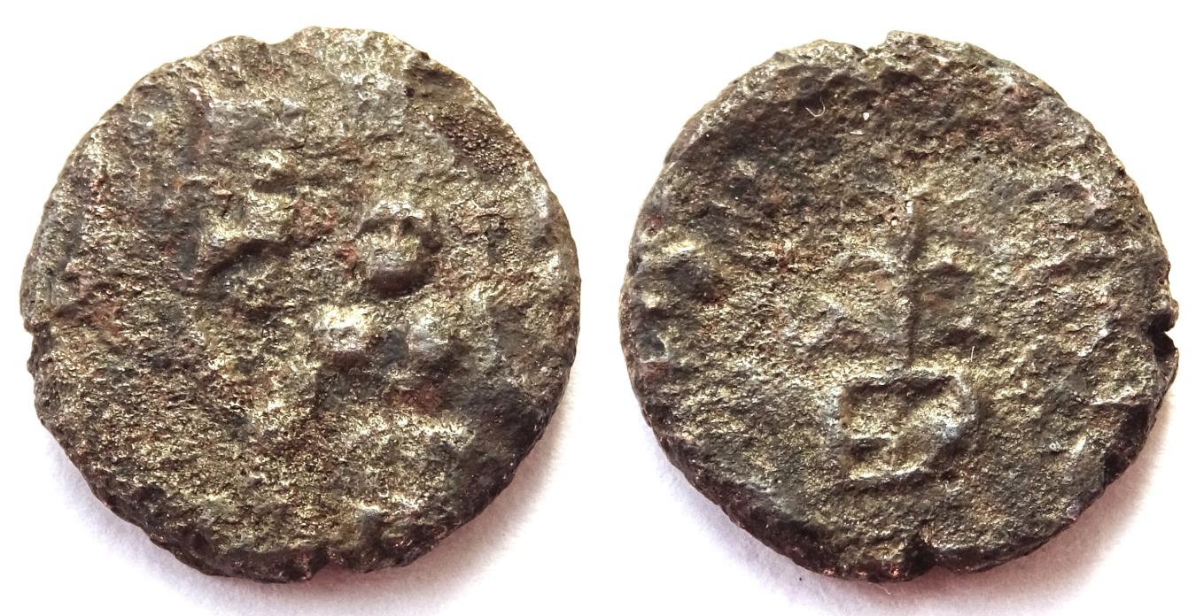 INDIA, TRIBAL: Agra janapada copper coin. Lakshmi type! Extremely Rare.
