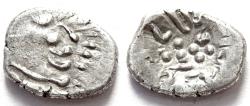 Ancient Coins - INDIA, SIND: Rana Vigraha silver dramma. Bull type. Very Rare with bust.