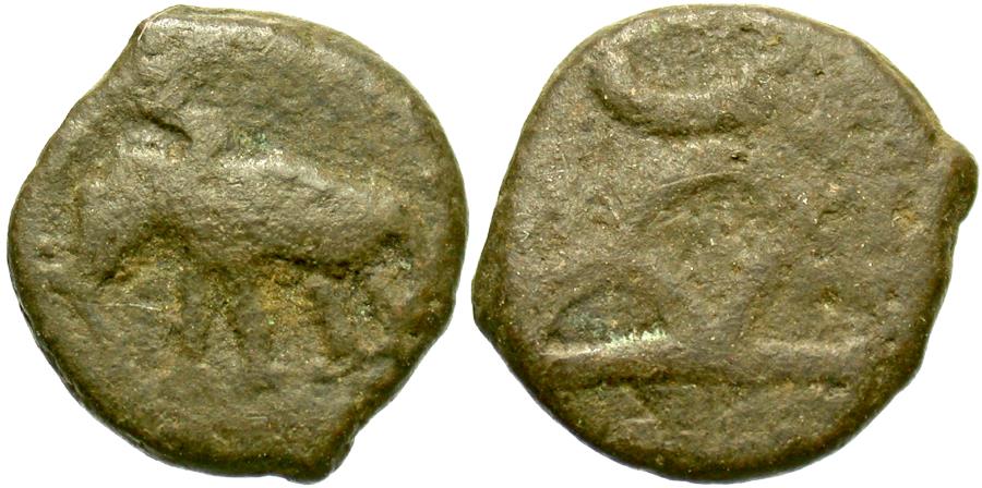 INDIA, SUNGA: Elephant rider copper coin. Rare. | Ancient Eastern Coins