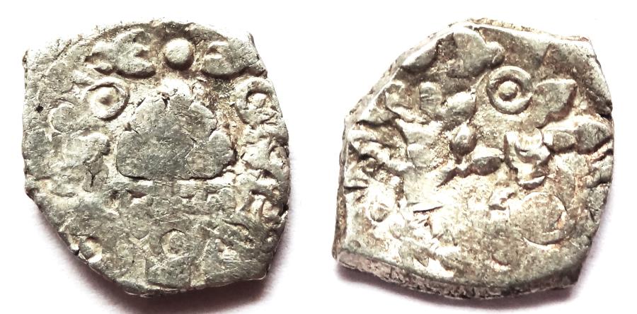 INDIA, SAURASHTRA JANAPADA: Punchmarked coin with fire altar. Rare and ...