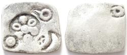 Ancient Coins - INDIA, MAGADHA: Archaic Series 0 silver punchmarked coin. RRR and CHOICE.