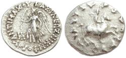 Ancient Coins - INDIA, BAKTRIA: Antimachos II silver drachm