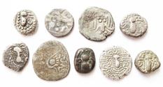 Ancient Coins - INDIA, MALWA: Unattributed gadhaiya coins. Lot of 9.