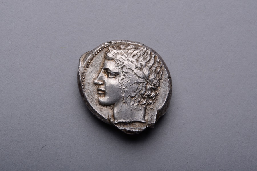 Ancient Greek Silver Tetradrachm Coin from Leontini Sicily - 430 BC