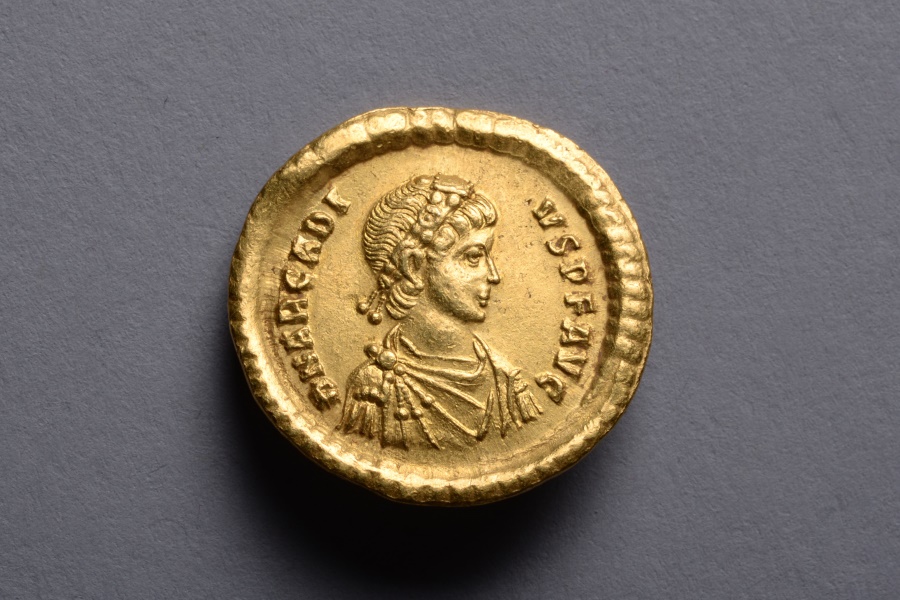 Ancient Roman Byzantine Gold Solidus Coin of Emperor Arcadius - 388 AD