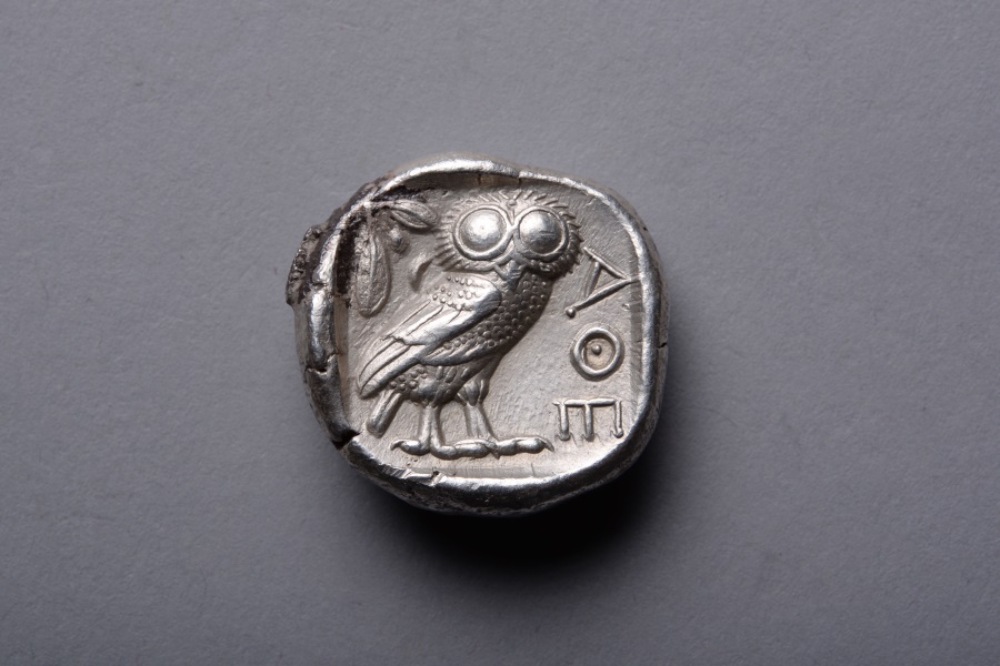 Ancient Greek Silver Owl Tetradrachm Coin from Athens - 454 BC