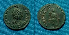 Ancient Coins - Aelia Eudoxia Constantinople Follis Æ 17mm.,