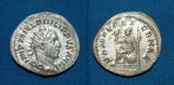 Ancient Coins - Philip I AR Antoninianus  R/ ROMA seated