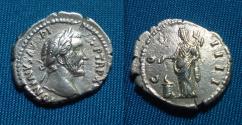 Ancient Coins - Antoninus Pius Denarius Vesta