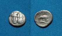 Ancient Coins - Greek, AR hemiobol,