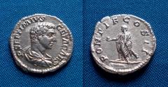Ancient Coins - Geta as Caesar AR denarius