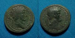 Ancient Coins - Marcus Aurelius and Lucius Verus AE25