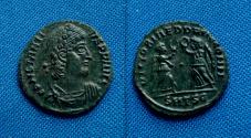 Ancient Coins - Constantius II AE17 Thessalonica / two victories