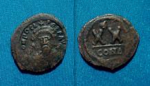 Ancient Coins - Phocas. AE Half Follis Constantinople mint.