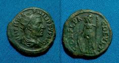 Ancient Coins - Roman provincial, Philip I AE24 /Athena