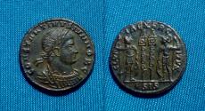 Ancient Coins - Constantine II as Caesar Follis - GLORIA EXERCITVS