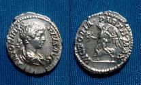 Ancient Coins - Caracalla AR Denarius Victory Scarce