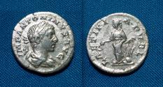Ancient Coins - Elagabalus AR Denarius / Laetitia