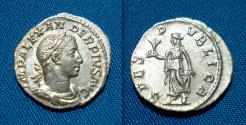Ancient Coins - Severus Alexander AR Denarius / Spes