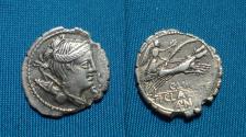 Ancient Coins - Ti Claudius Ti F Ap Nero Serrate Denarius