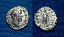 Ancient Coins - Antoninus Pius Denarius Virtus