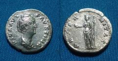 Ancient Coins - Diva Faustina I Denarius / Aeternitas - Fortuna