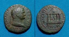 Ancient Coins - Titus AE of Stobi, / tetrastyle temple