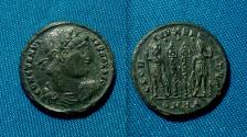 Ancient Coins - Constantine I AE follis two soldiers RARE R4